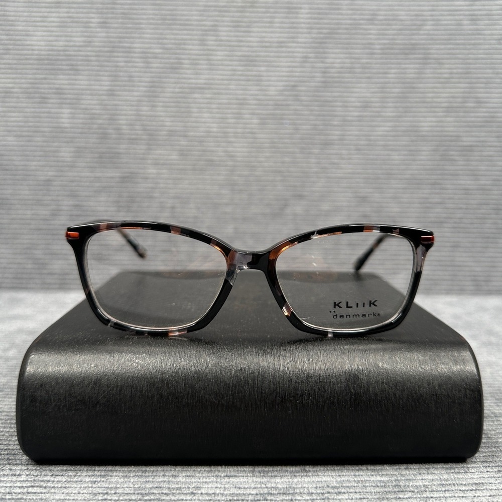 Kliik Denmark 607 495 Tortoise Shell Rectangular y2k Eyeglasses Frames 49-15-135